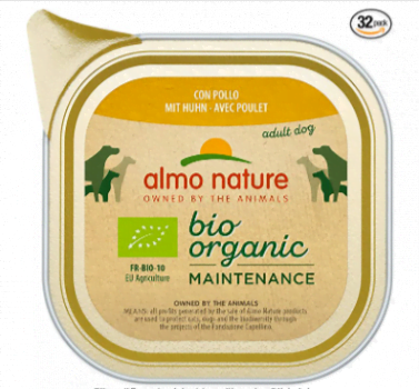 almo nature Bio Organic Maintenance Komplett Nassfutter fuer Hunde mit Huhn 32er Pack 32 x 100 g