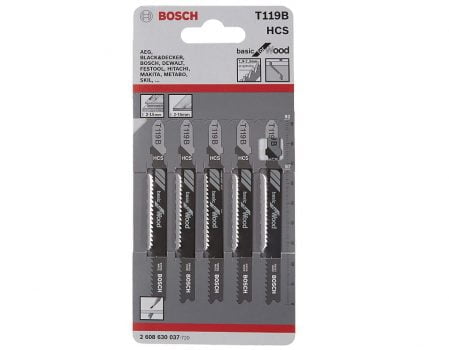 5x Bosch Professional Stichsaegeblatt T 119