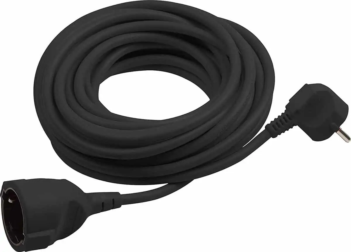 Meister Schutzkontakt-Verlängerung – 5 m Kabel (schwarz, Kunststoffleitung, IP20) für 5,98 € [Prime] statt 9,97 €