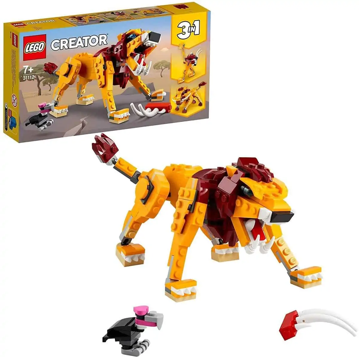 LEGO 31112 Creator 3-in-1 Wilder Löwe Set mit Vogel für 9,94 € [Prime] statt 12,93 €