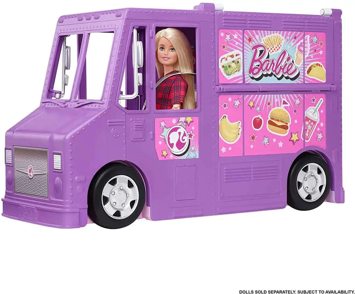 Barbie GMW07 – Food Truck Fahrzeug Spielset mit 30+ Zubehörteile für 27,79 € [Prime] statt 43,45 €