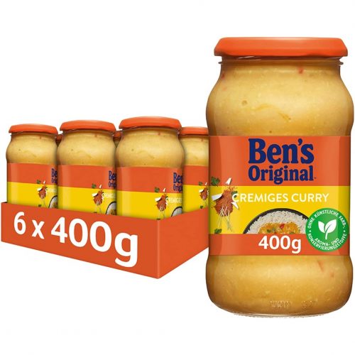 Ben’s Original Sauce Cremiges Curry 6 Gläser (6 x 400g) ab 6,97 € inkl. Prime-Versand