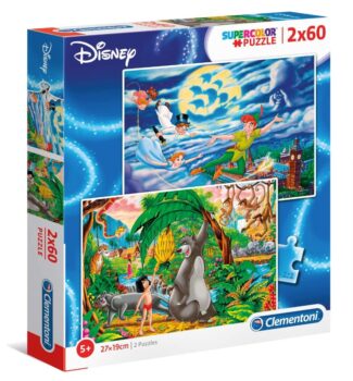 Clementoni 21613 Supercolor Disney Classic – Puzzle 2 x 60 Teile ab 5 Jahren buntes Kinderpuzzle mi