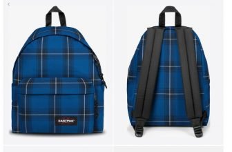 Eastpak Padded Pakr 2021 Rucksack in checked blue