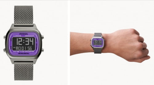 Fossil Uhr Retro Digital Edelstahl rauchgrau FS5888 für 39,20 € inkl. Versand