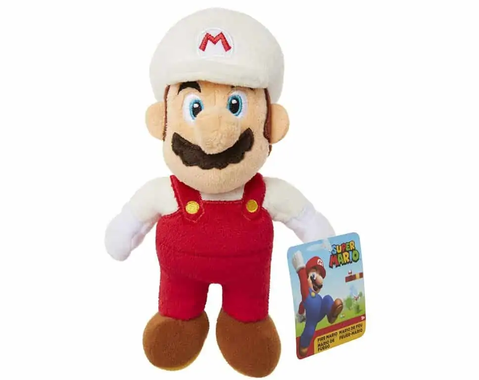 Jakks Pacific Super Mario Plüschmaskottchen „Fire Mario“ (19 cm) für 12,99 € [Prime] statt 15,90 €