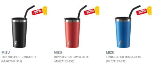 MIZU Tumbler 16 Trinkbecher (2 Farben) für 4,72 € zzgl. 3,99 € Versand