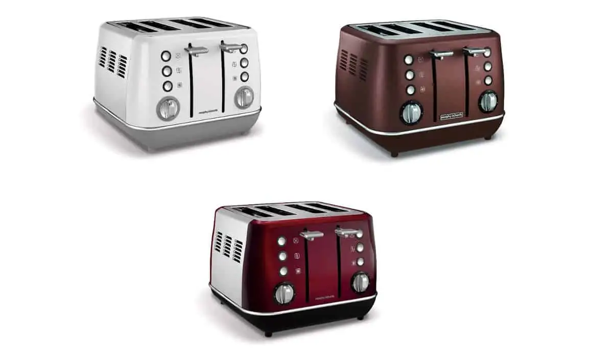 Morphy Richards Evoke 4-Scheiben-Toaster (3 Farben, 1800W, 7 Bräunungsstufen, Auftau- & Aufwärmfunktion, auziehbare Krümelschublade) für 53,89 € inkl. Versand statt 84,36 €