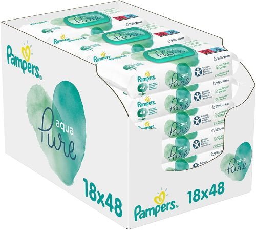 Pampers Baby Feuchttücher Aqua Pure 864 Tücher (18 x 48) ab 15,71 € inkl. Prime-Versand