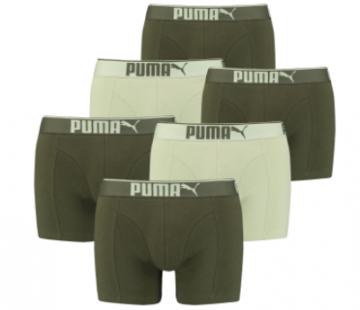 Puma Herren Boxershort Premium Sueded Cotton 6er Pack M L XL XXL Gruen 95 Baumwolle ohne Eingriff