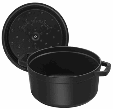 STAUB 40509 485 0 Gusseisen Braeter Cocotte Rund 18 cm 17 L Schwarz   Amazon.de  Kueche Haushalt