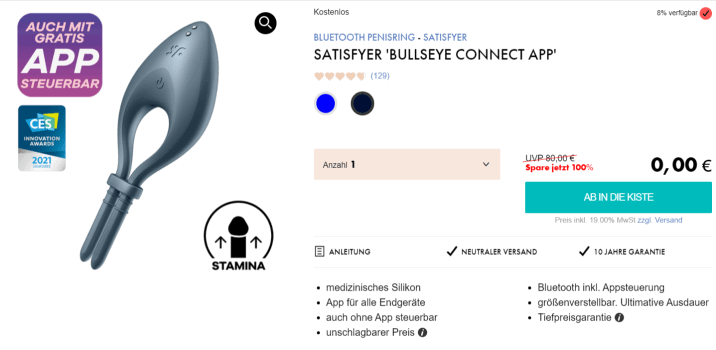 Satisfyer Bullseye Bluetooth Penisring e1648495869808