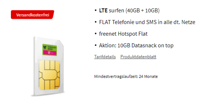 Telekom green LTE 40GB Aktion   MediaMarkt Tarifwelt 1