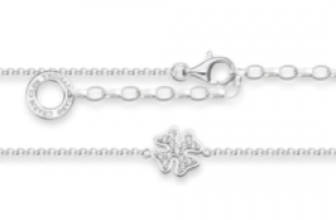 Thomas Sabo Damen Fusskette Kleeblatt Zirkonia 925 Sterlingsilber AK0023 051 14 L27v   Amazon.de  Sch