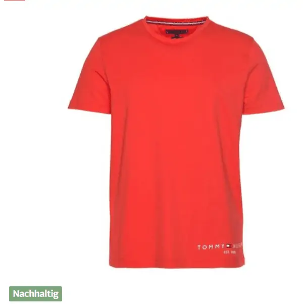 Tommy Hilfiger Organic Cotton Hem Logo T-Shirt (Gr. S bis L & XXL) für 18,94 € inkl. Versand