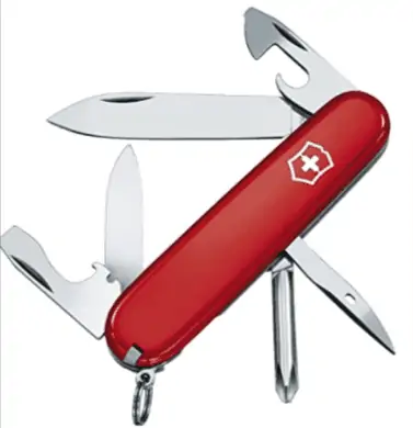 Victorinox Taschenmesser Tinker (12 Funktionen, Dosenöffner, Klinge, Pinzette, Phillips Schraubendreher) rot