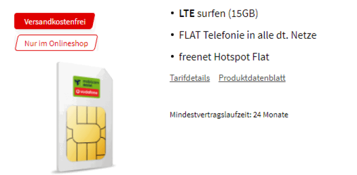 Vodafone green LTE 15GB Smart   MediaMarkt Tarifwelt