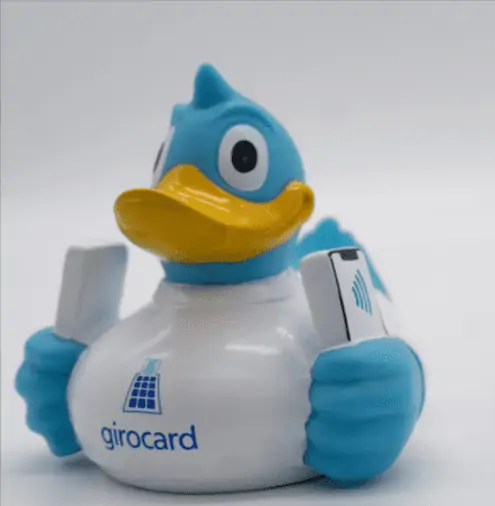Diverse girocard Werbemittel gratis bestellen z.b.: 3 girocard Badeenten