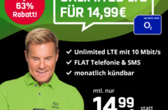 o2 Unlimited Smart mit unendlich LTE 10 Mbit s Allnet Flat fuer 1499E mtl. jederzeit kuendbar