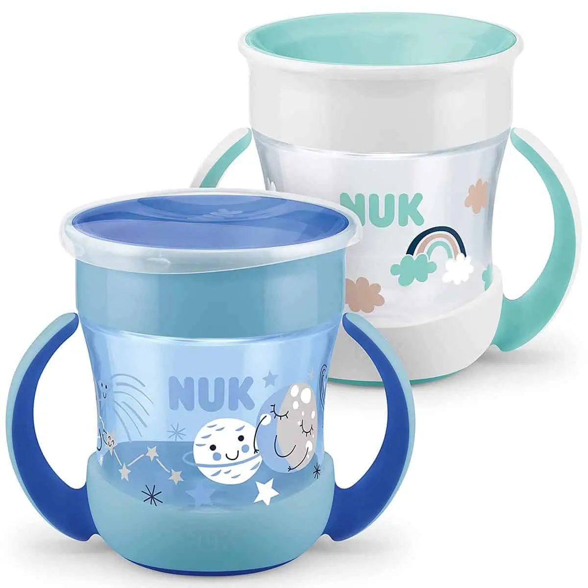 2er-Pack NUK Mini Magic Cup Trinklernbecher (auslaufsicherer 360°-Trinkrand, 160 ml, mit Leuchteffekt) für 13,99 € [Prime] statt 19,99 €