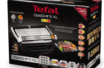 Amazon de Tefal OptiGrill XL GC722D Kontaktgrill XL Grillfläche Zusätzlichen Temperaturstufen Automatische Anzeige des Garzustands 40 cm x 20 cm Schwarz Edelstahl