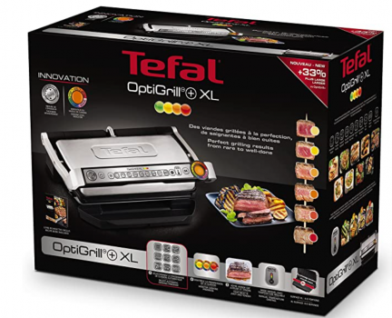 Amazon de Tefal OptiGrill XL GC722D Kontaktgrill XL Grillfläche Zusätzlichen Temperaturstufen Automatische Anzeige des Garzustands 40 cm x 20 cm Schwarz Edelstahl