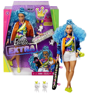 Barbie Grn30 Barbie Extra Puppe Mit Blauen Haaren Und Skateboard Amazon.de Spielzeug