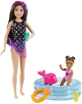 Barbie GRP39 Skipper Babysitters Inc Pool Spielset e1645433045921