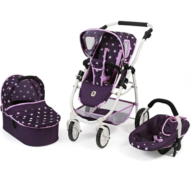 Bayer Chic 2000 637 71 Kombi Puppenwagen Emotion 3in1 All In Stars lila  Amazon.de  Spielzeug