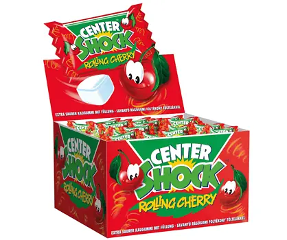 Center Shock Rolling Cherry 1 Box mit 100 Kaugummis Kirsche Mix extra sauer   Amazon.de  Lebensmit