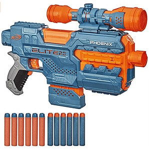 Elite 2 Phoenix Cs 6 Motorisierter Blaster 12 Nerf Darts 6 Dart Clip Magazin Fernrohr Tactical R