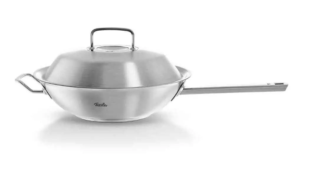 Fissler pure-profi collection / Edelstahl-Wok (Ø 30 cm, 4,1 Liter) Stielwok mit Metall-Deckel für 184,00 € inkl. Versand statt 253,98 €