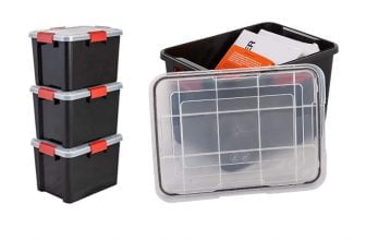 Iris Ohyama 3er Set luftdichte Aufbewahrungsboxen 20 L