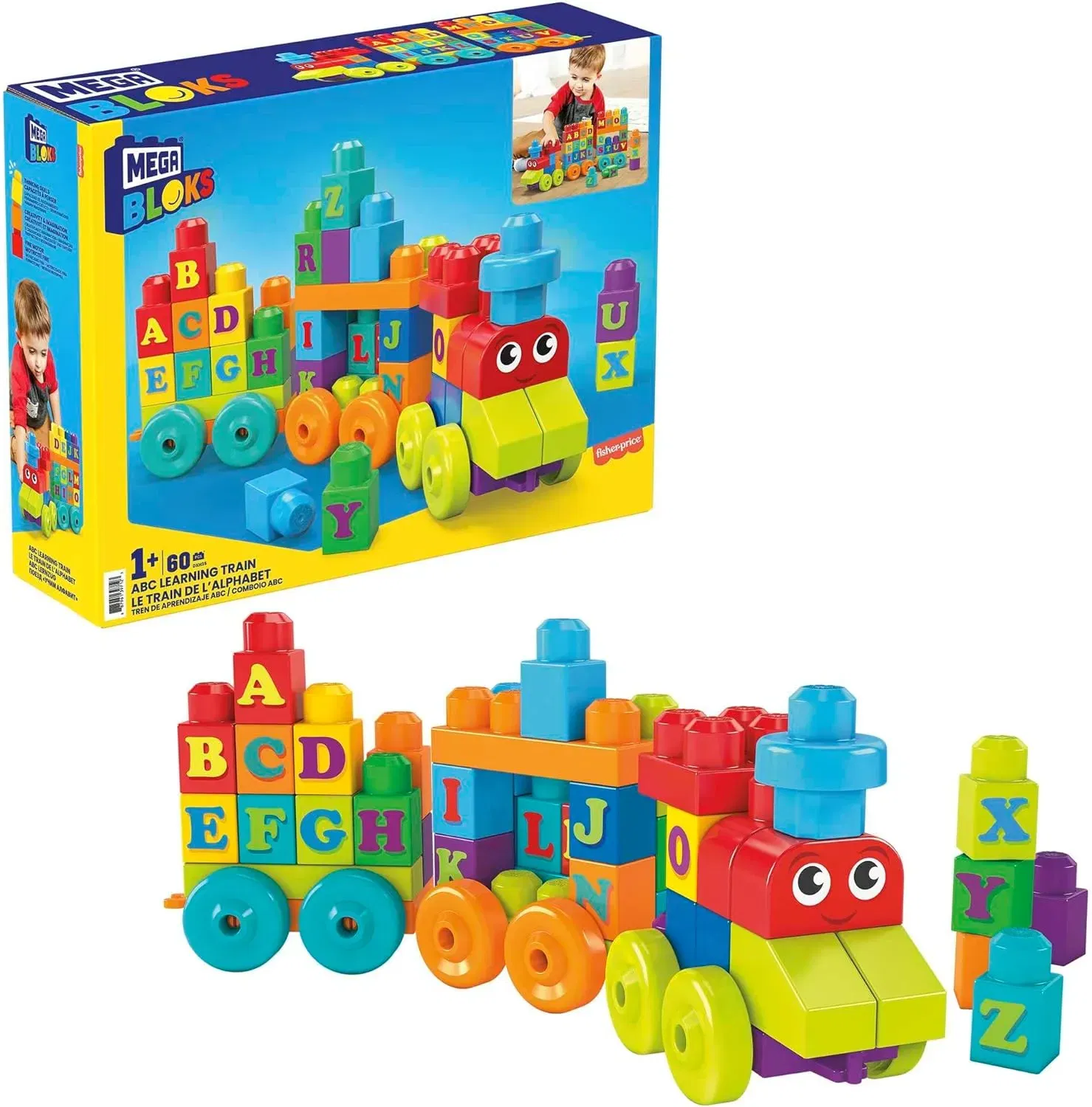 Mega Bloks Dxh35 - Abc Lernzug (Mit 60 Bausteinen, Dxh35)