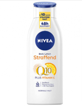 NIVEA Q10 Hautstraffende Body Lotion Vitamin C Koerperlotion fuer straffere Haut und verbesserte El