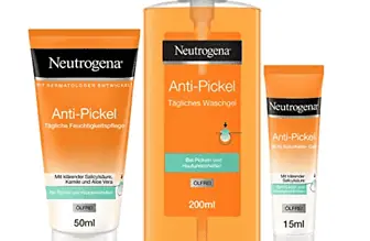 Neutrogena Anti Pickel Set mit Tägliches Waschgel 200 ml Tägliche Feuchtigkeitspflege ölfrei 50