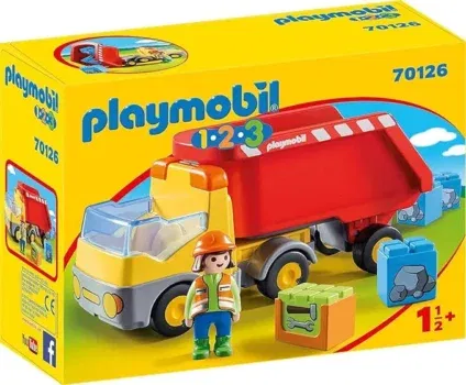 PLAYMOBIL 1.2.3 - 70126 Kipplaster mit Bauarbeiter