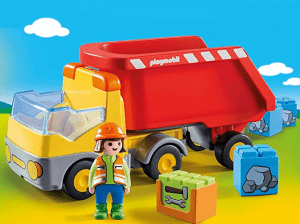 Playmobil 1.2.3 70126 Kipplaster Mit Bauarbeiter Ab 15 Jahren Amazon.de Spielzeug