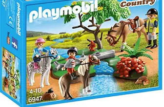 PLAYMOBIL Country 6947 Fröhlicher Ausritt mit Figuren Pferden und viel Zubehör ab 4 Jahren  Amazon