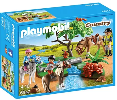 PLAYMOBIL Country 6947 Fröhlicher Ausritt mit Figuren Pferden und viel Zubehör ab 4 Jahren  Amazon