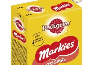 Pedigree Markies Trios – Knuspriger Hundekeks mit 3 verschiedenen Fuellungen – Huhn Lamm Knochenma