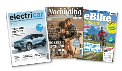 Gratis: 1 von 3 ePaper für immer kostenlos (eBike & Natur,electricar oder Nachhaltig leben)