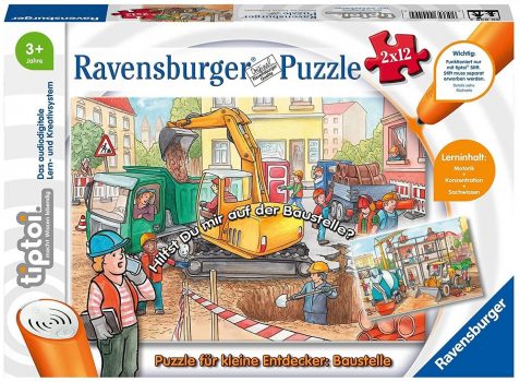 ravensburger tiptoi puzzle fuer kleine entdecker baustelle