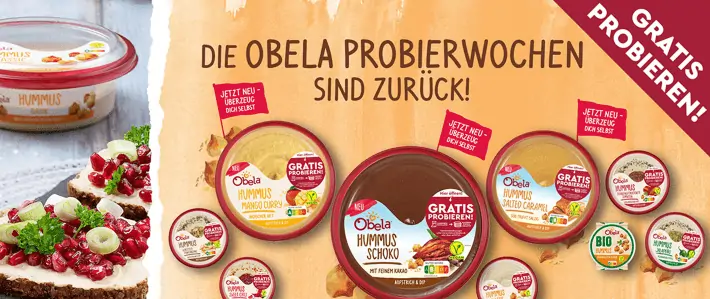 Gratis Testen:  Obela Hummus ab 1. April ( Cashback)