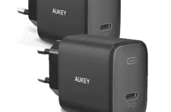 2er Pack AUKEY Schnell Ladegeraet USB C 3.0 je 20W PA F1S Schwarz