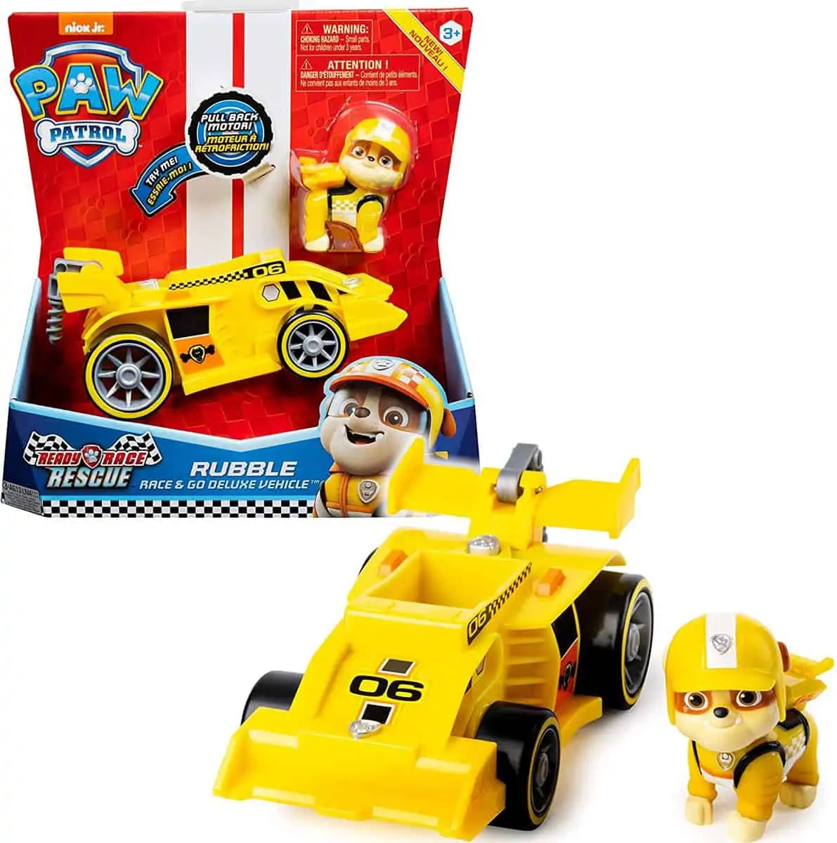 PAW Patrol – Rubbles Race & Go Deluxe Basis Fahrzeug mit Figur für 8,91 € [Prime] statt 17,48 €