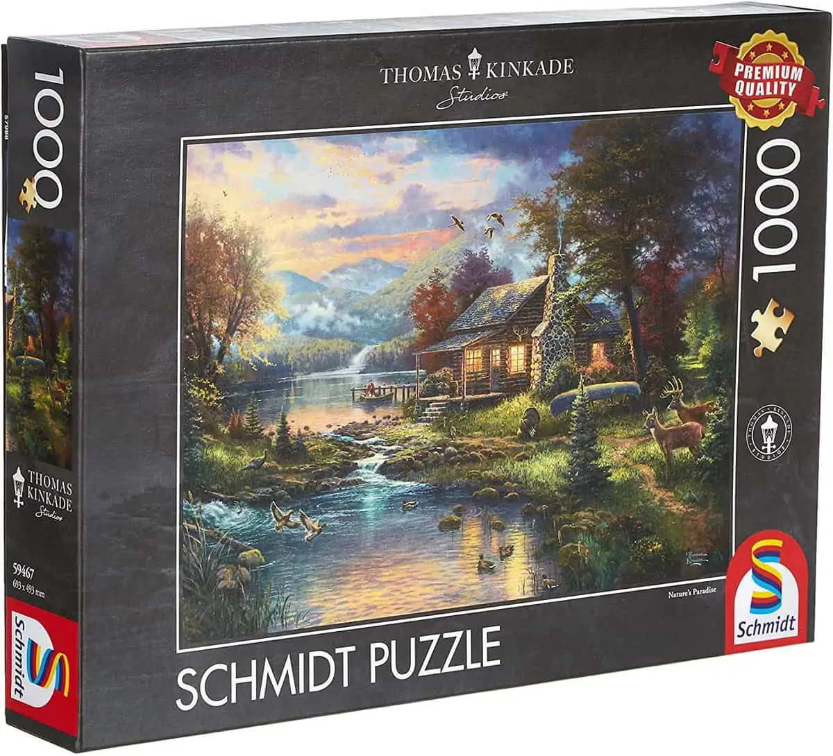 Schmidt Spiele Puzzle 59467 – Thomas Kinkade „Im Naturparadies“ 1.000 Teile Puzzle für 6,72 € [Prime] statt 11,90 €