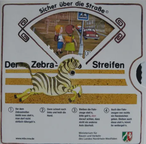 Gratis Drehscheibe „Sicher über die Straße“ für Kinder