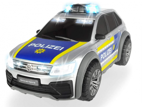 Dickie Toys 203714013 Volkswagen VW Tiguan R Line Polizeiwagen mit Licht Sound Polizeiauto Poli