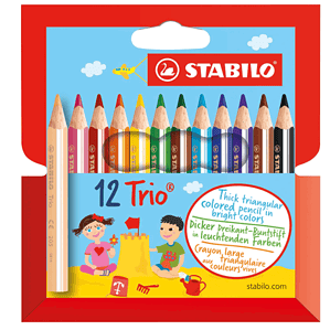 Dreikant Buntstift Stabilo Trio Dick Kurz 12Er Pack Mit 12 Verschiedenen Farben Amazon.de B